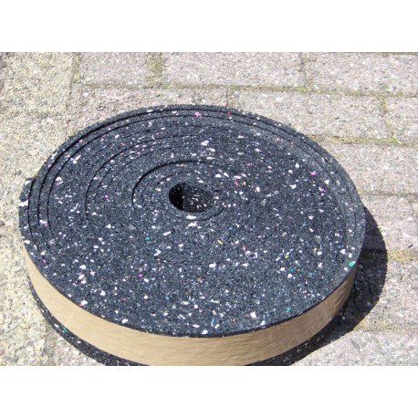 Rubber granulaat rol 8 cm breed 1 dik 10 meter lang